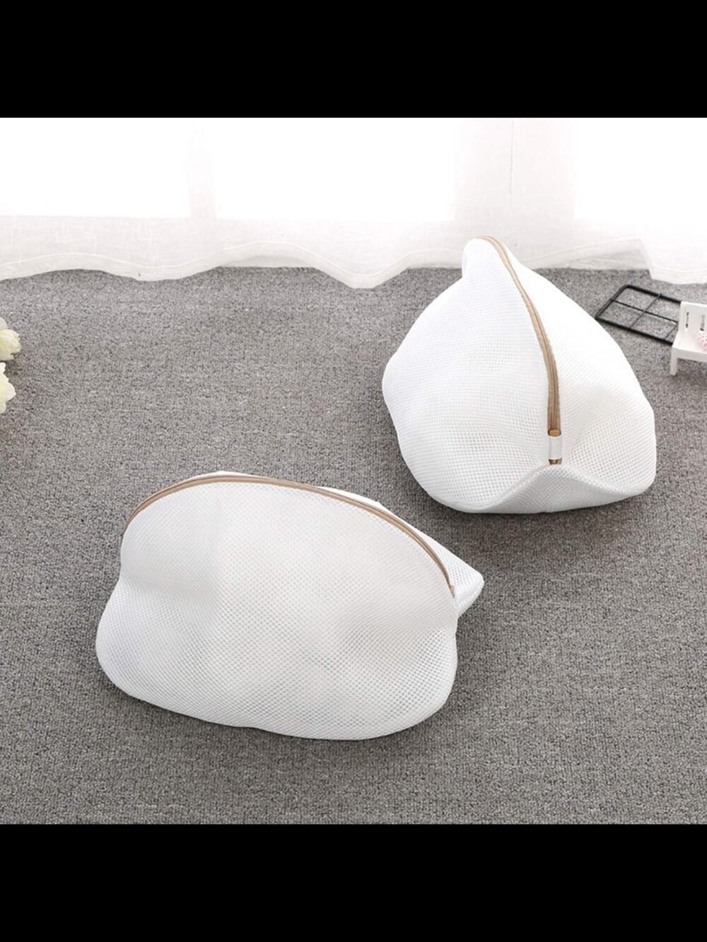 2x Shoe Washing Bag Laundry Mesh Net for Washing Machine with Zip White
